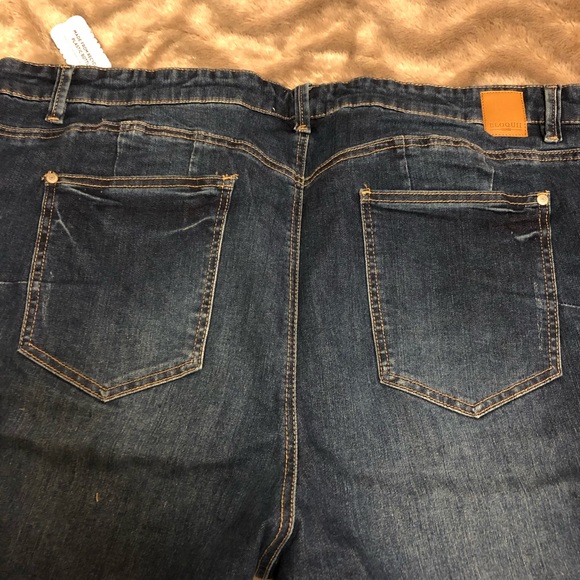 NWT Eloquii Peach Lift Distressed Skinny Jeans 24G - Picture 2 of 8